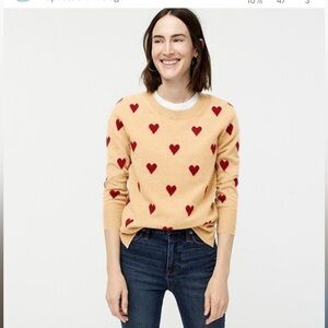 J.Crew 100% Cashmere Heart Sweater - Size M